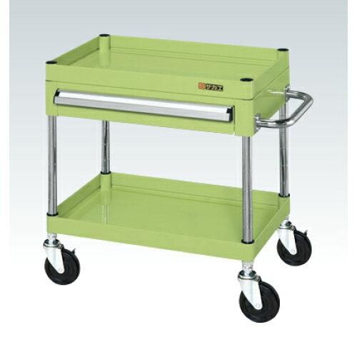 【新品・5営業日で発送】サカエ CSパールワゴン中量タイプ 引出し付 グリーン CSP-6062ASE (2229664)