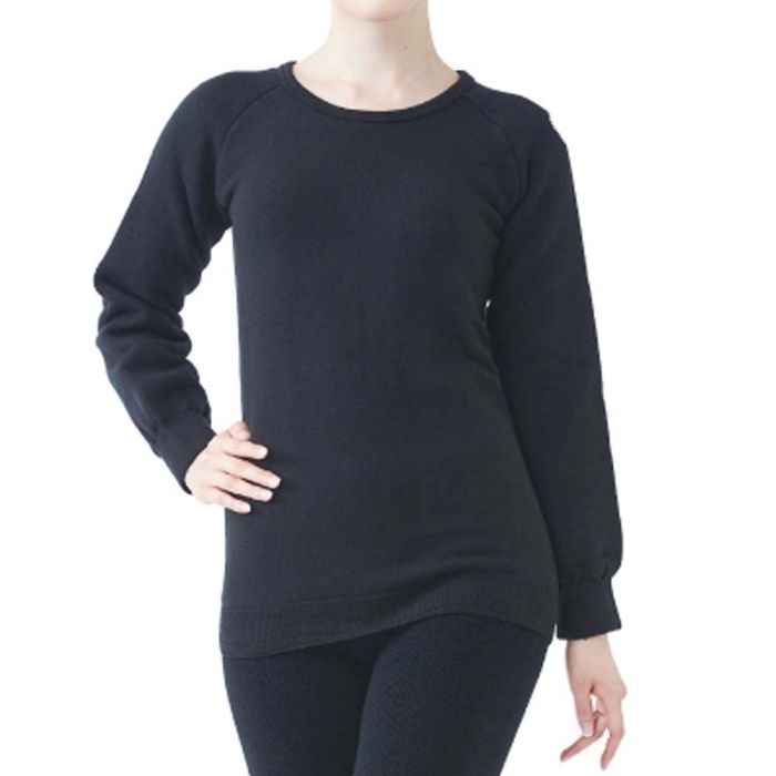 ラフ ロード ROUGH ROAD 超 厚アッタカ丸首長袖インナー BK WM MJM 015 2 モチハダ 女性用