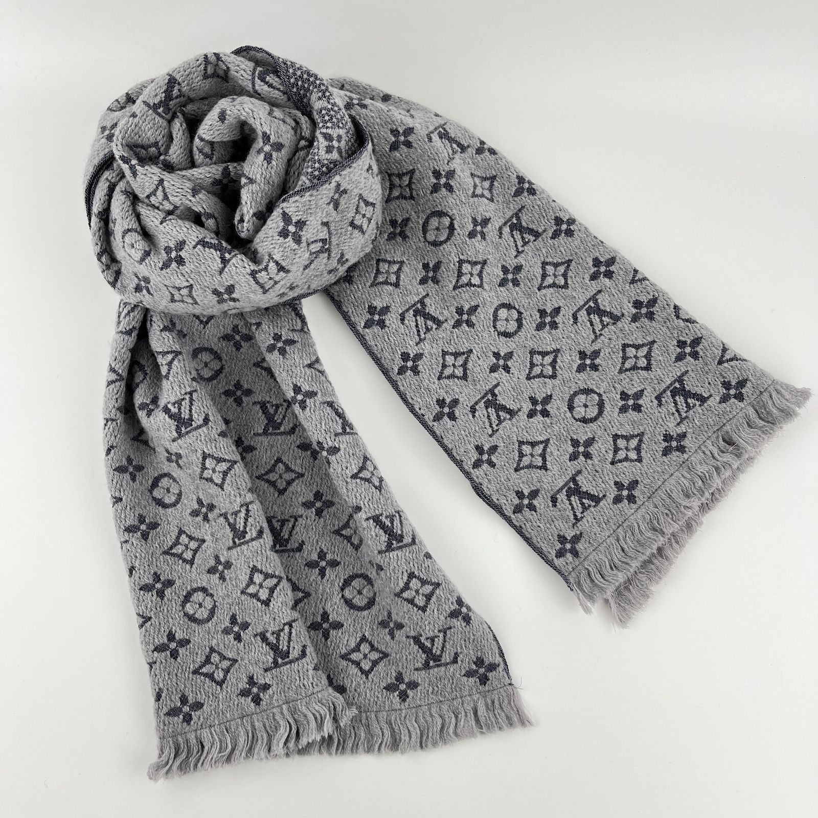 LOUIS VUITTON ルイヴィトン モノグラム マフラー ウール M 70932 IS 1221 マルチ ヴィンテージ レディース HIBUOCHI VINTAGE