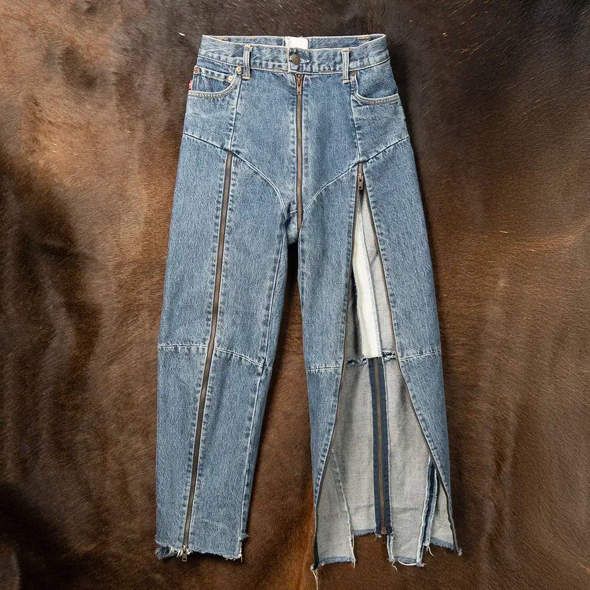 28 ヴェトモン 17SS リーバイス リワークデニム マルチジッパー デニムパンツ