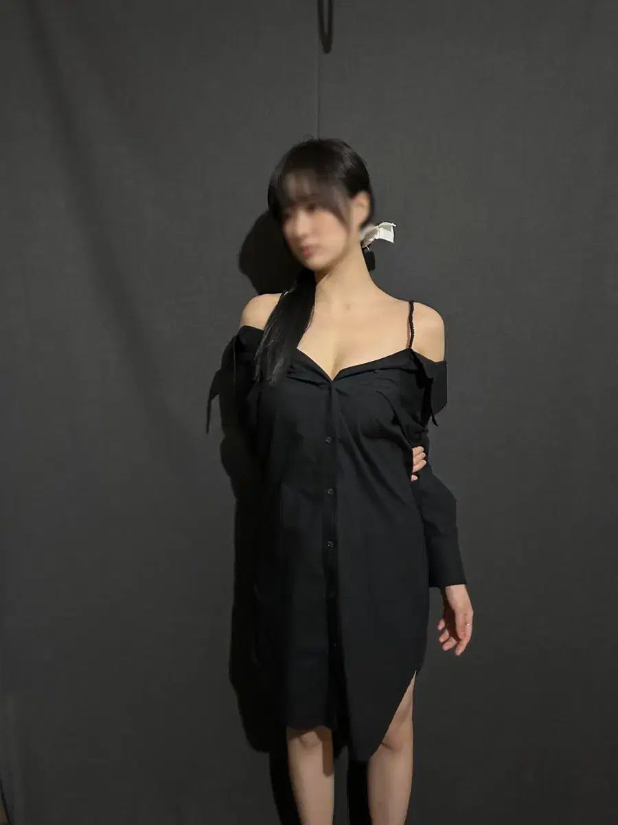 アレキサンダーワング シャツカラ オフショルダー ONE PIECE