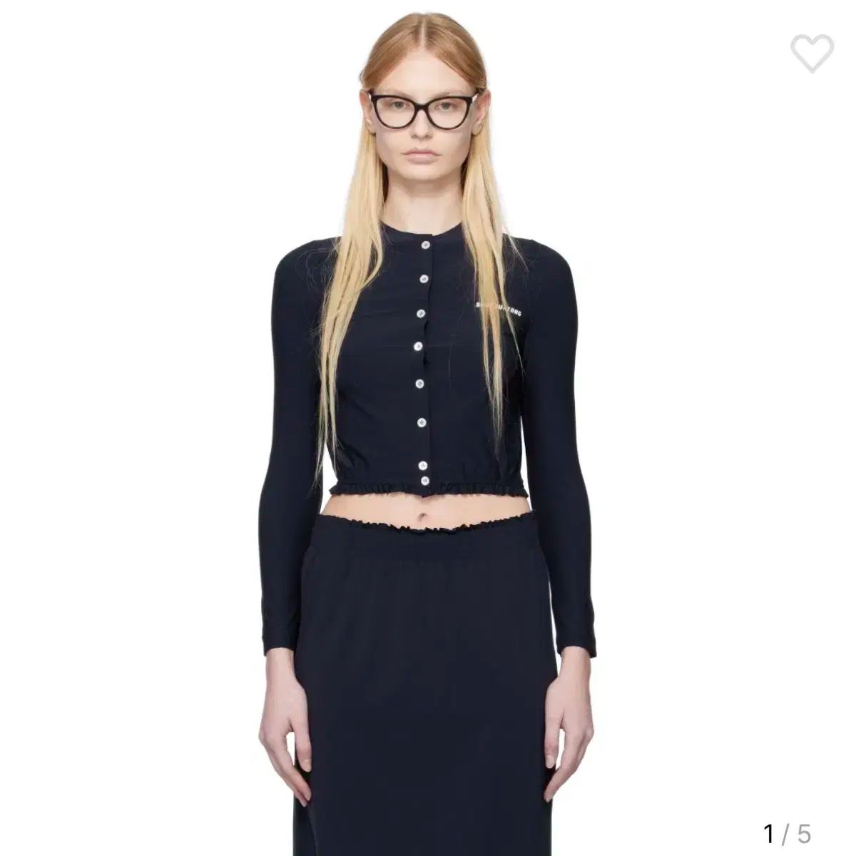 シュシュ 통 ネイビー L エラスティック フィット カーディガン uk 8