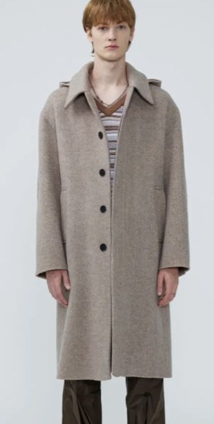 MARTIN PLAN ハンドメイド ベルト付き コート オートミール ベージュ m