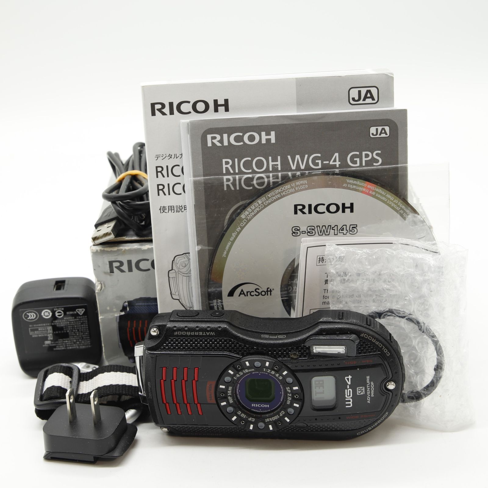 □美品□ RICOH RICOH 防水デジタルカメラ RICOH WG-4GPS ブラック 
