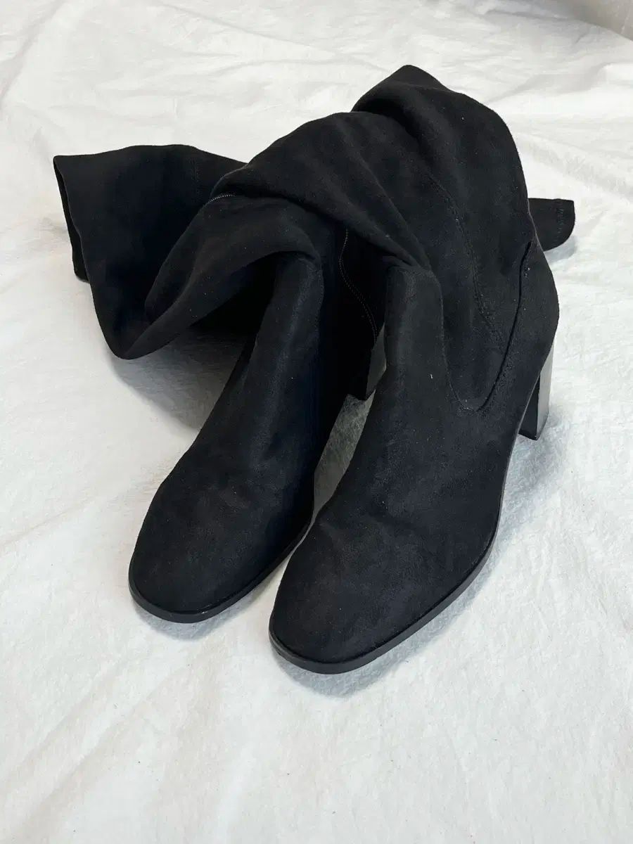 37 240 ザラ ブラック スウェード ニーハイ ロングブーツ