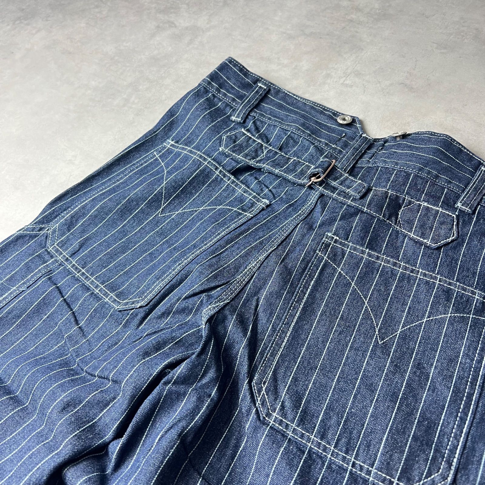 ?新品未使用? ウォバッシュ デニム ワイド ストレート パンツ 