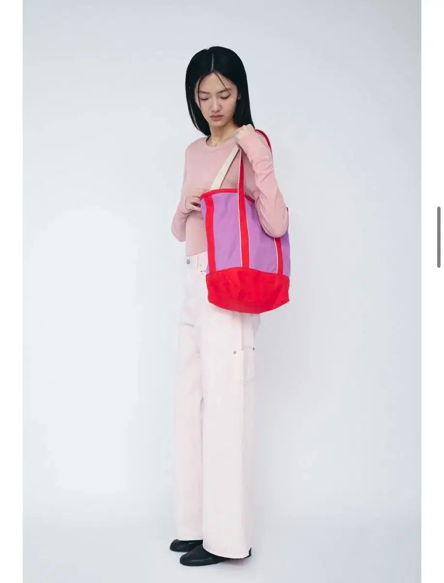 COSMOSS GARDEN COTTON TOTE BAG MAGENTA