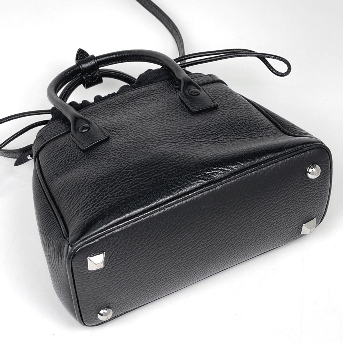 メゾン マルジェラ Maison Margiela 5AC ハンドバッグ 2WAY ショルダーバッグ 巾着 ハンドバッグ レザー ブラック レディース