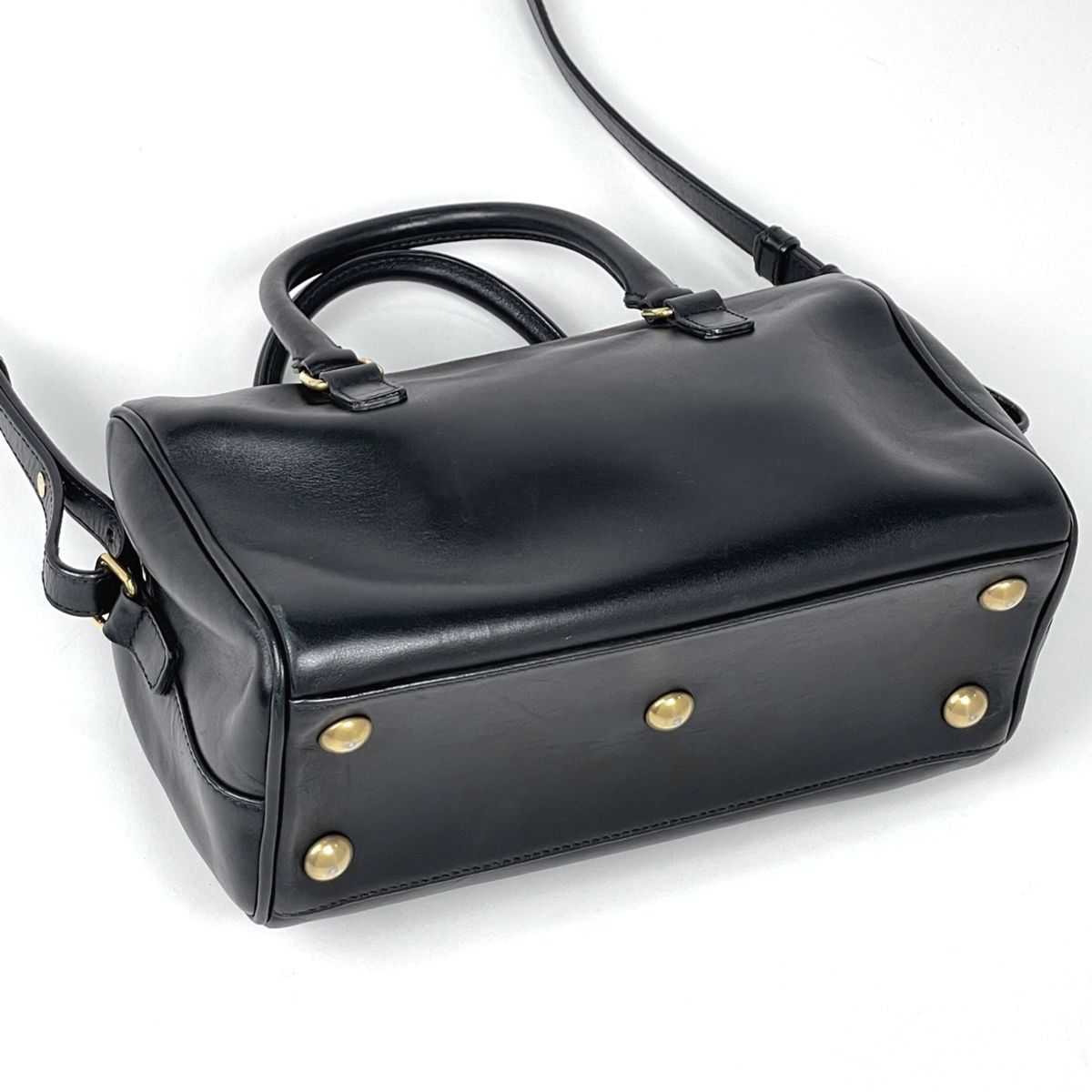 サンローラン SAINT LAURENT ベイビーダッフル ハンドバッグ 2WAY ショルダーバッグ ハンドバッグ レザー ブラック 330958 レディース