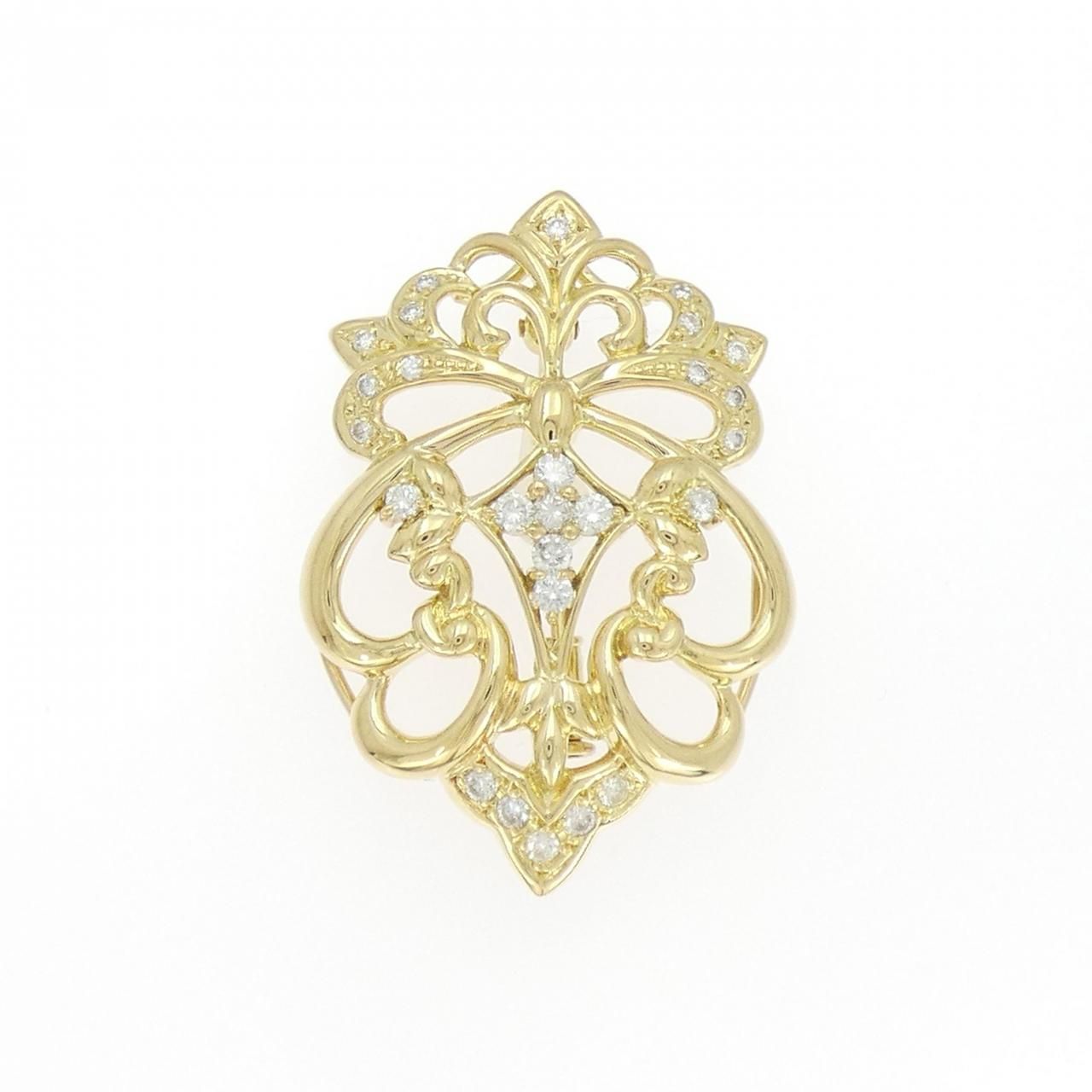 K 18 YG ダイヤモンド ブローチ 0.51 CT