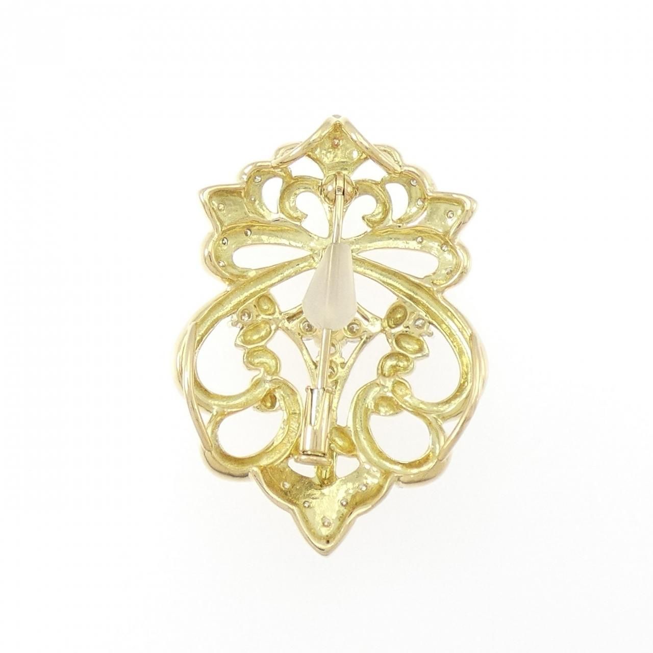  K 18 YG ダイヤモンド ブローチ 0.51 CT ブローチ コサージュ アクセサリー