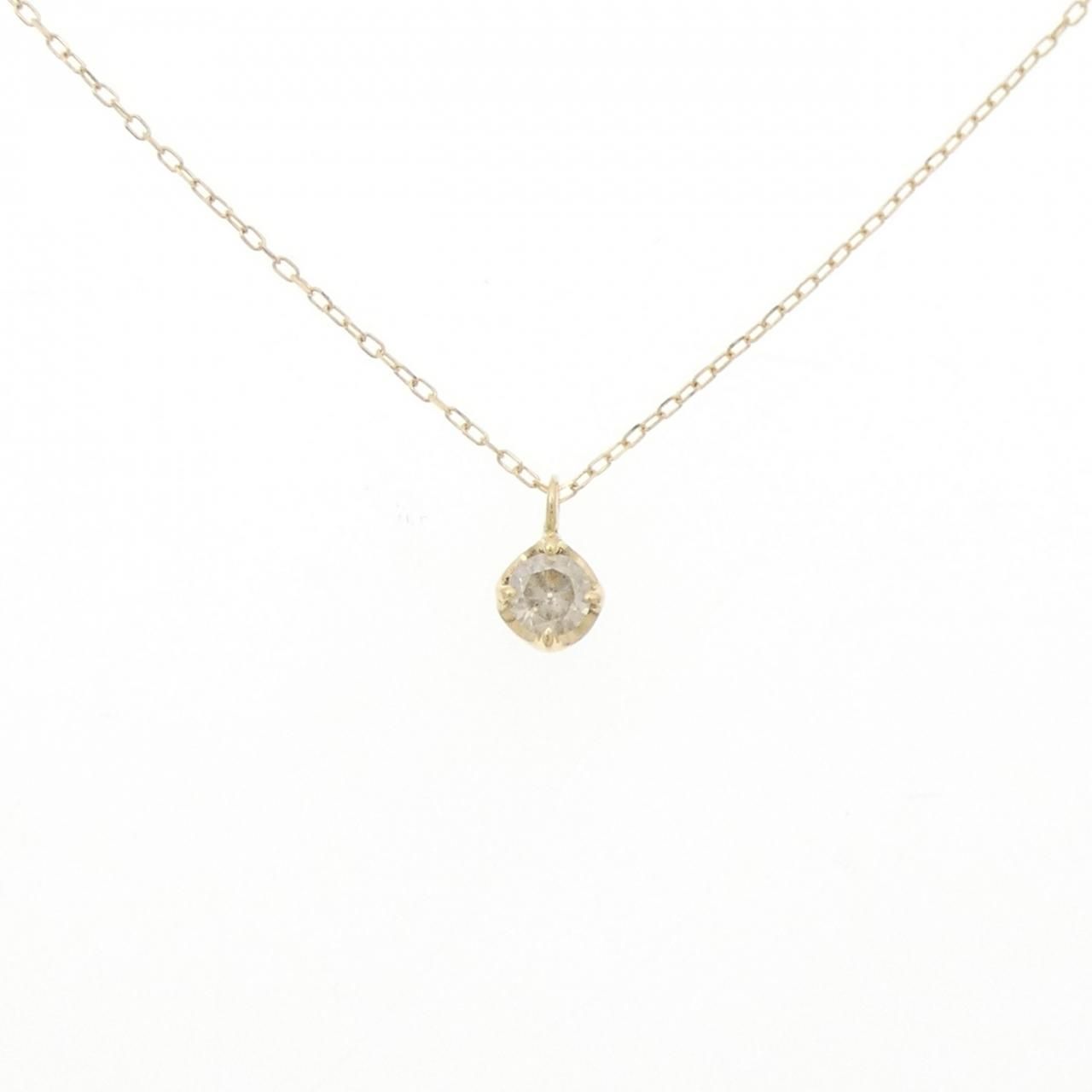 K18YG ソリティア ダイヤモンド ネックレス 0.15CT
