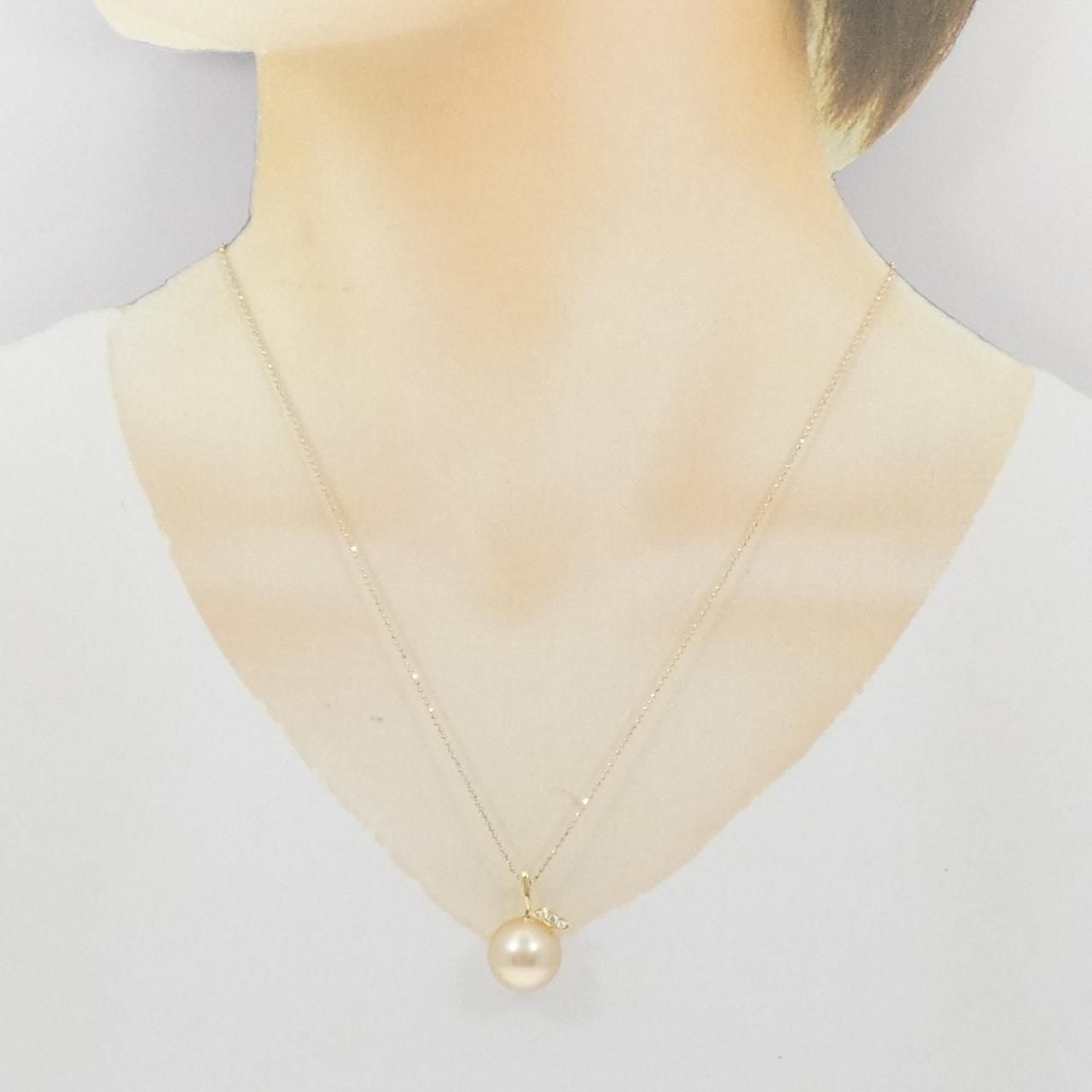  K 18 YG 白蝶パール ネックレス 13 mm ネックレス アクセサリー