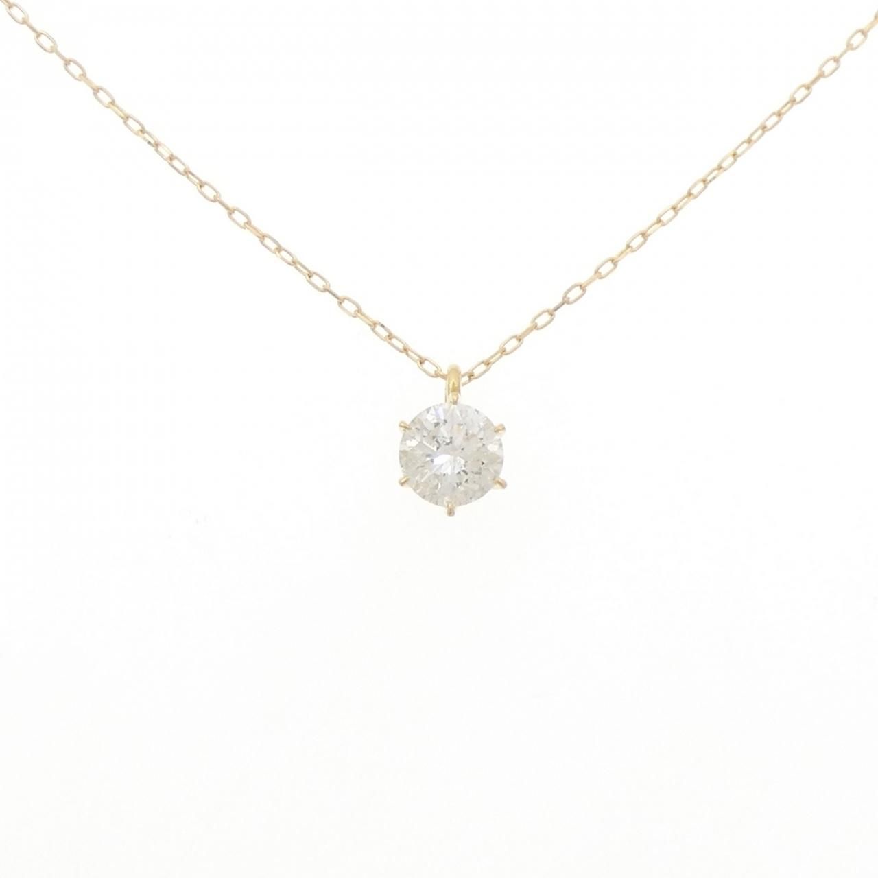 K18YG ソリティア ダイヤモンド ネックレス 1.108CT