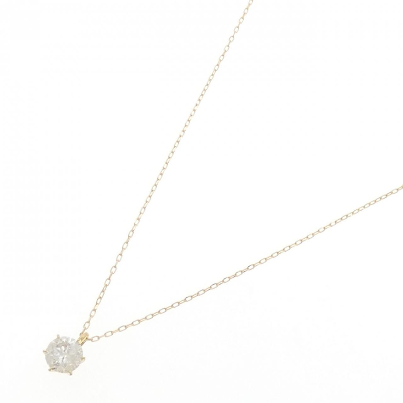K 18 YG ソリティア ダイヤモンド ネックレス 1.108 CT