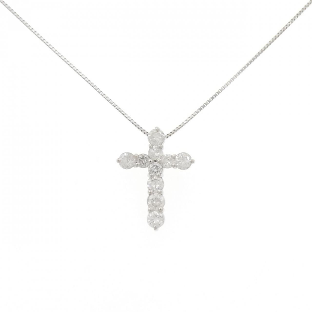 PT900 PT850 クロス ダイヤモンド ネックレス 1.00CT