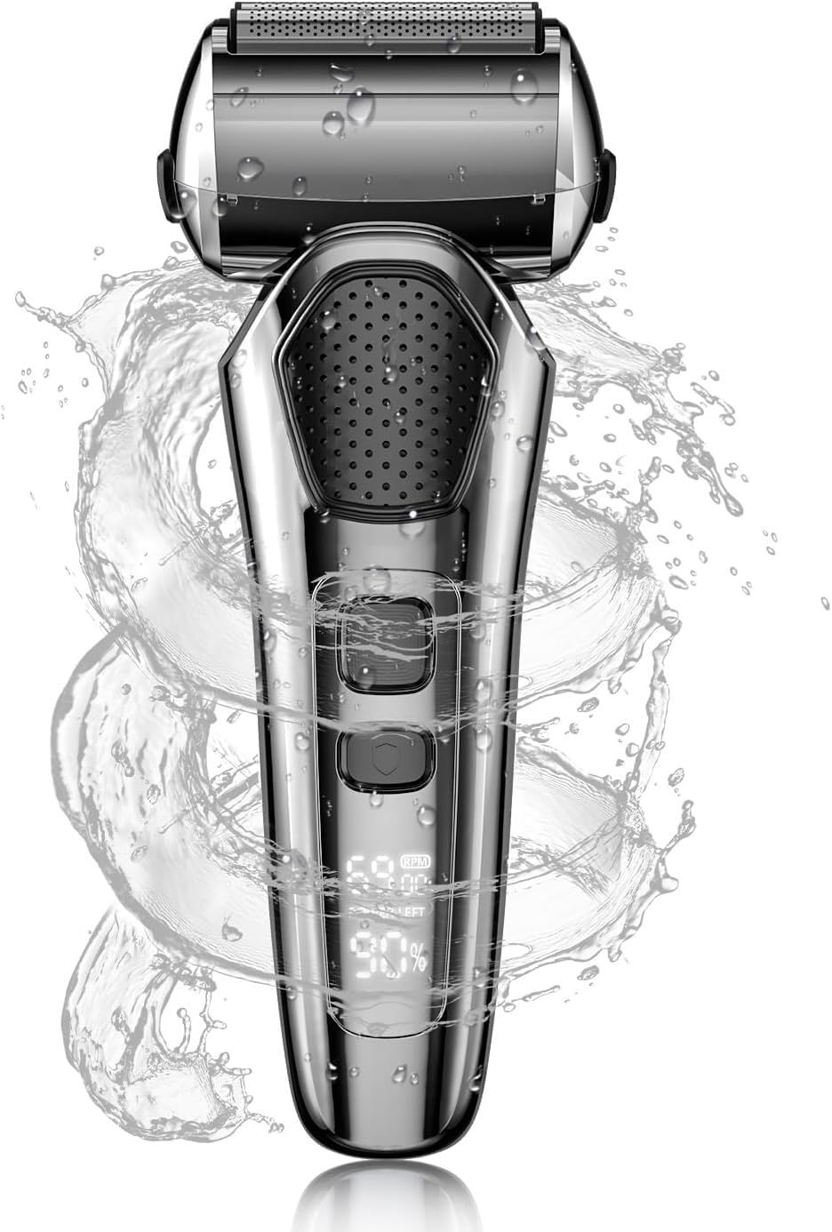 電動シェーバー 往復式 刃 電気シェーバー メンズ ひげそり 髭剃り 深剃り IPX 7防水 水洗い 乾湿両用 低騒音 大型LCD画面 残量表示 Type C充電式 高耐久 お風呂 持ち運び便利 旅行 出張 車内常備 男性 プレゼント