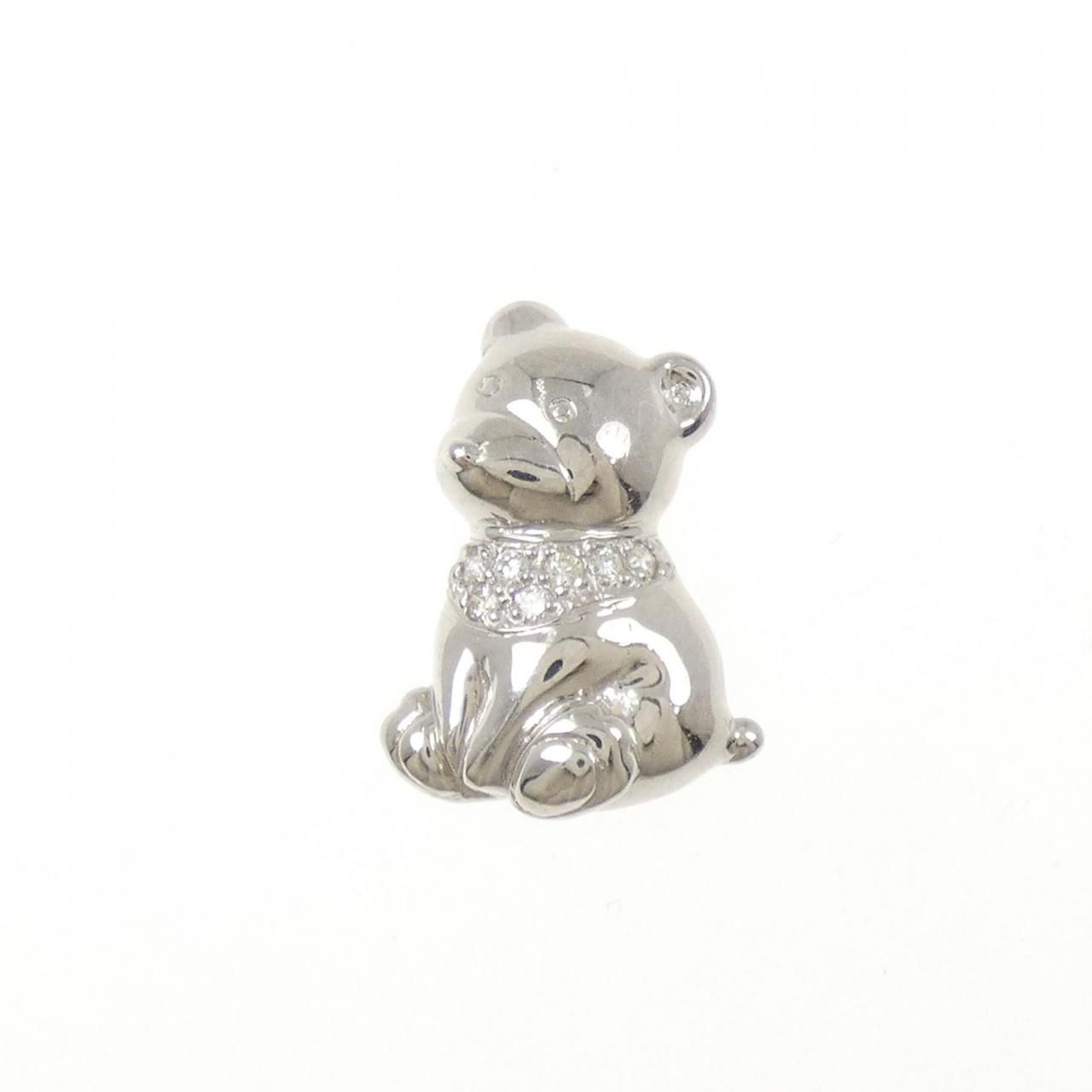 PT 900 ベア ダイヤモンド ブローチ 0 07 CT