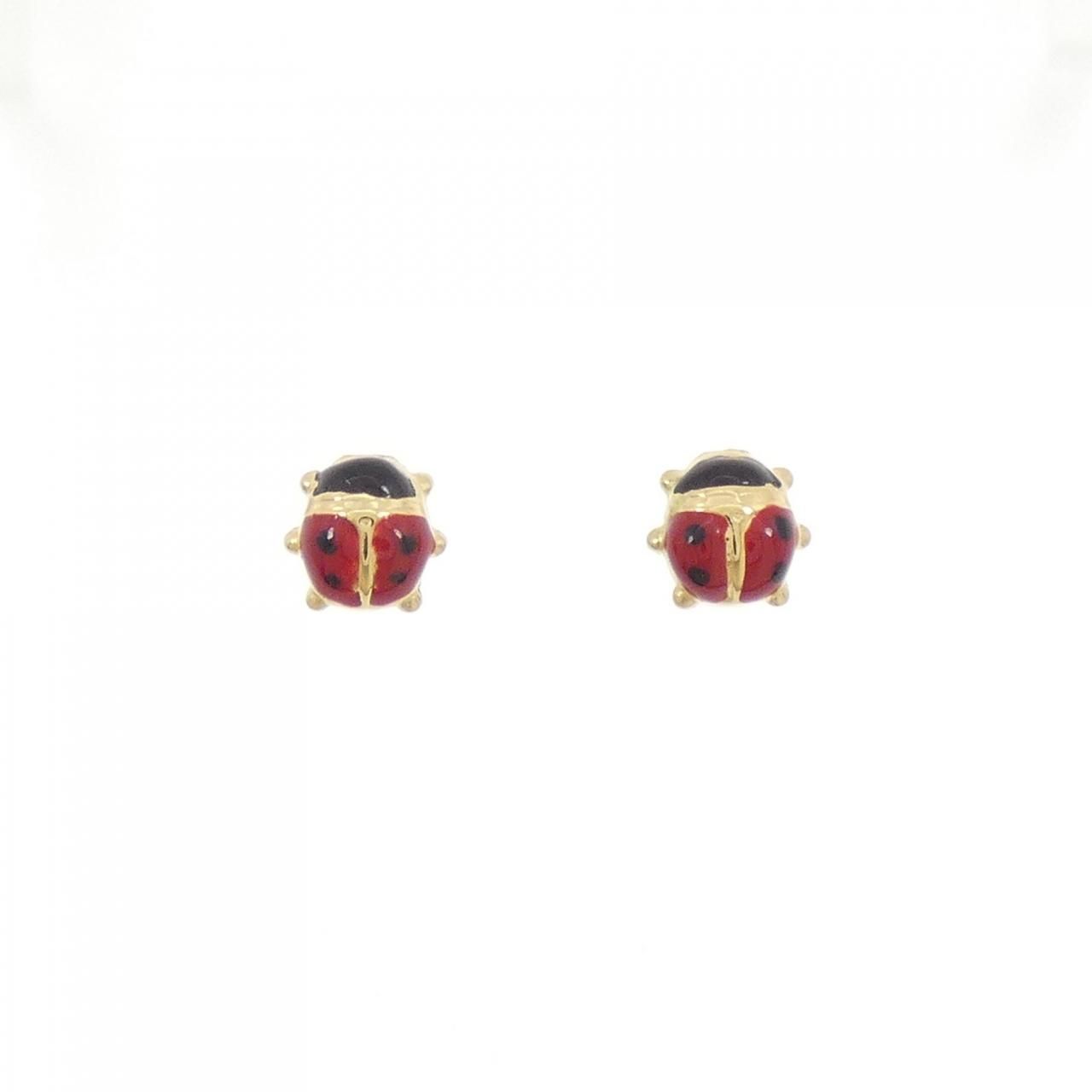 750YG K18YG テントウムシ 樹脂 ピアス