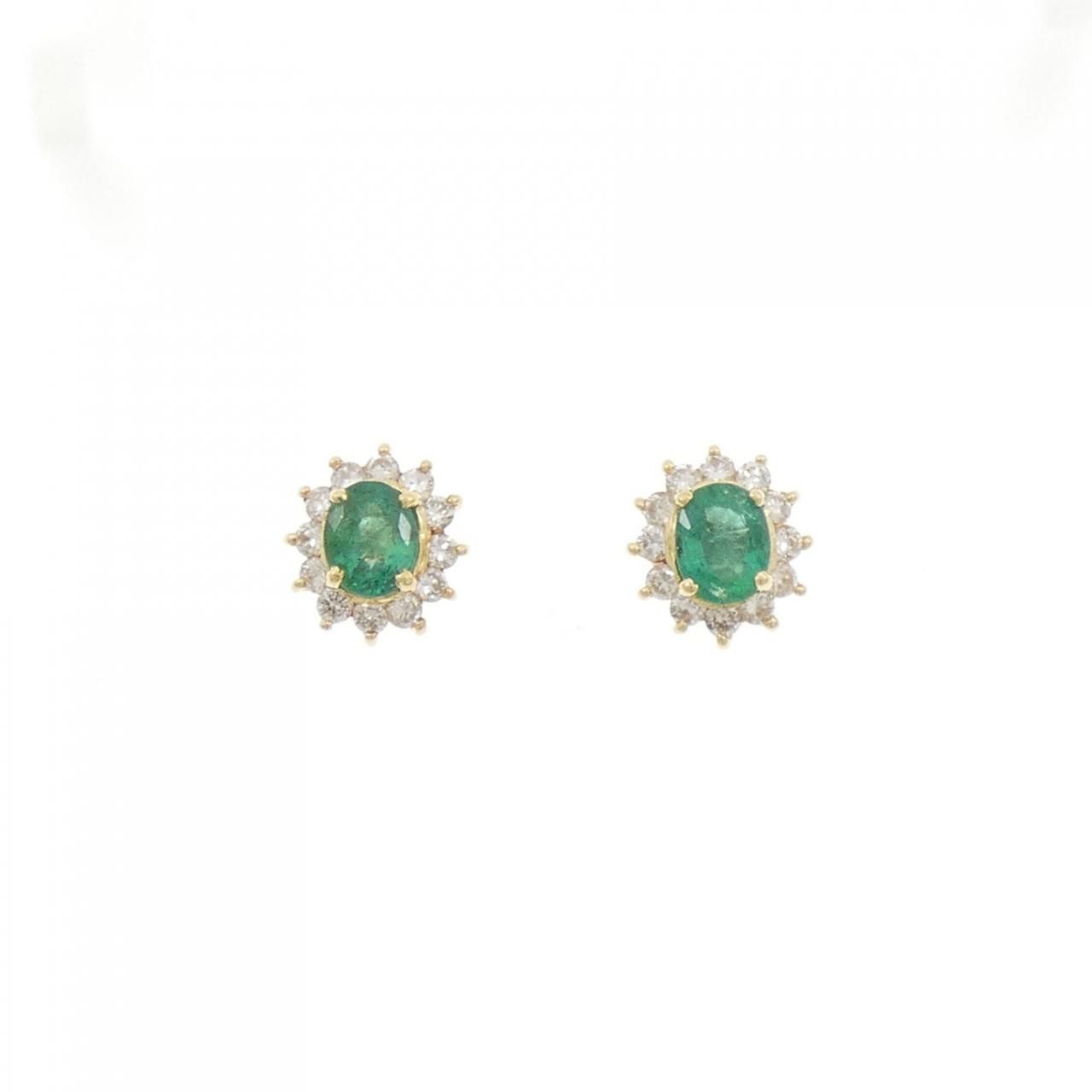 K18YG エメラルド ピアス 0.72CT