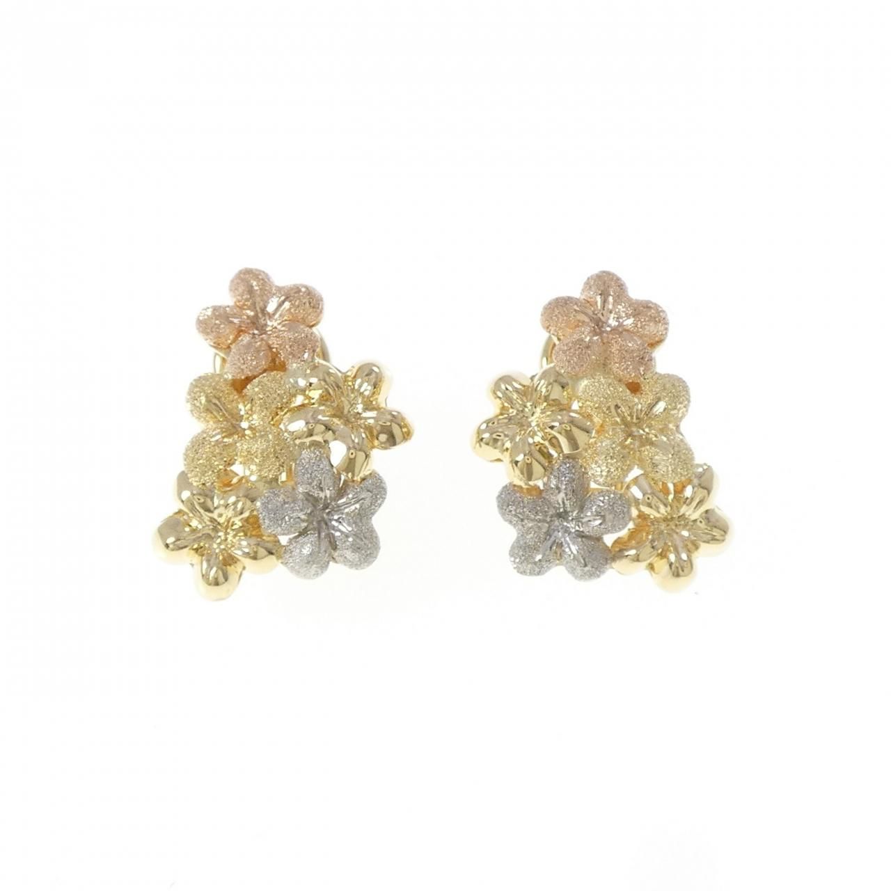 750スリー フラワー ピアス