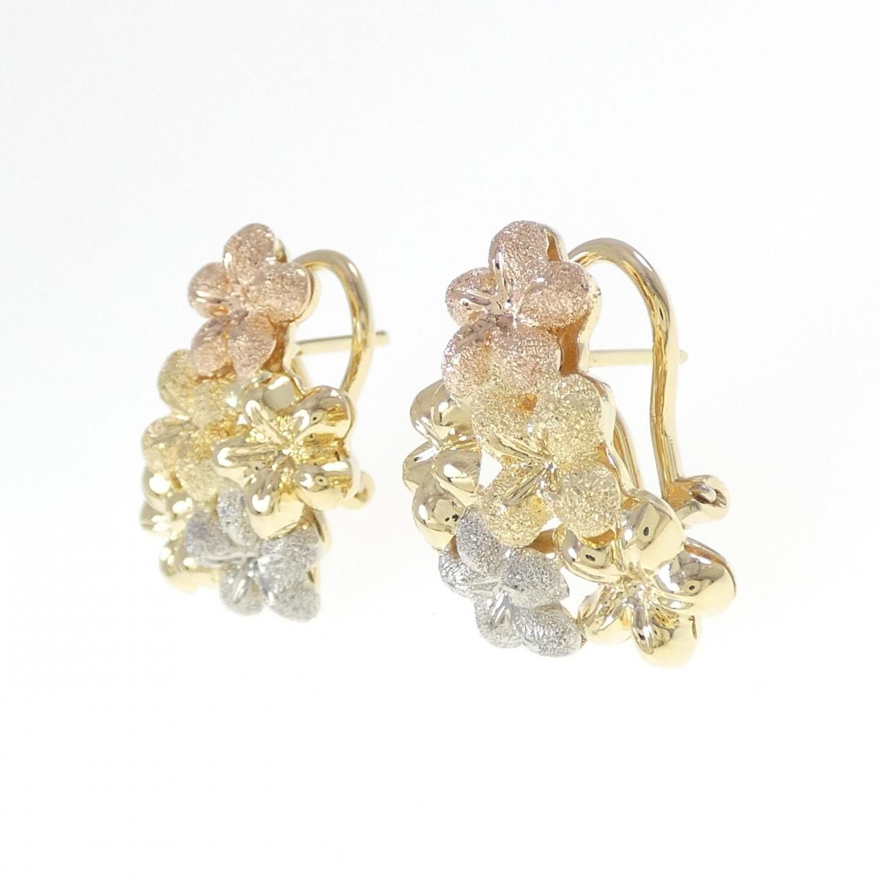 750スリー フラワー ピアス