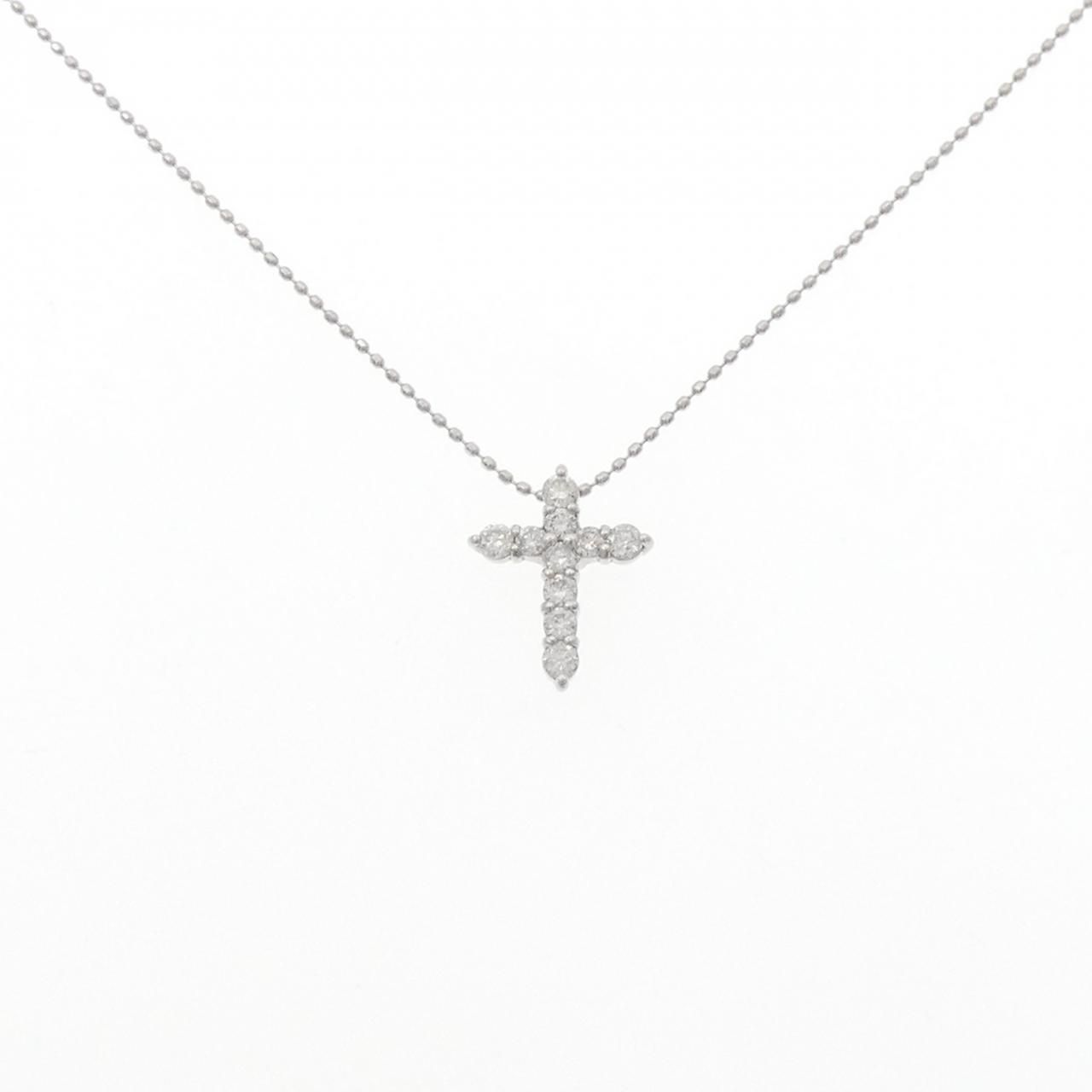 PT900 PT850 クロス ダイヤモンド ネックレス 0.3CT