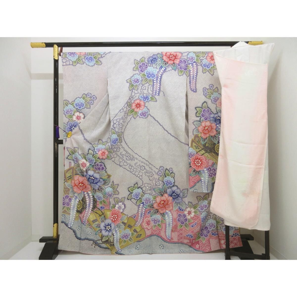 振袖 総絞り 金彩加工 きもの 長襦袢 ２点セット