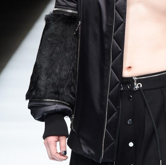 ACUOD by CHANU 2WAY リアルファー パフジャケット ブルゾン ACUOD by CHANU アクオド バイ チャヌ 17AW 日本製 2WAY リアルファー