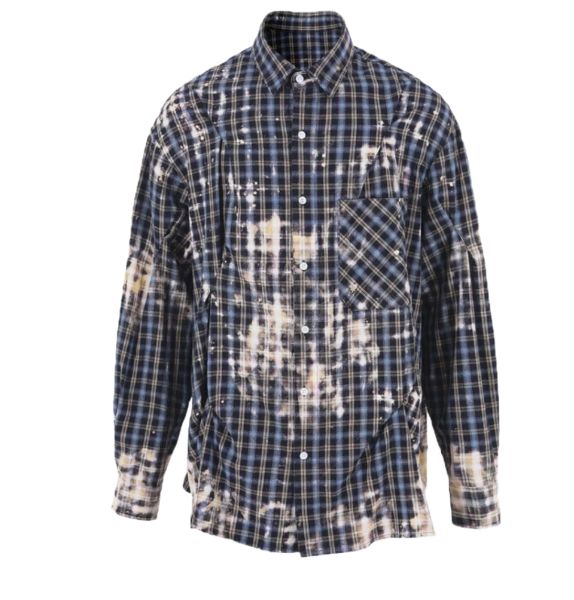 NOS COULEURS ブリーチド バイブ シャツ ネイビー