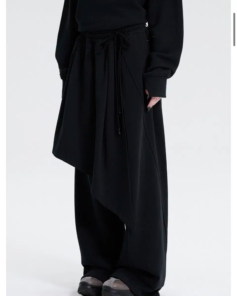 TREEMINGBIRD レイヤード ラブ スウェット パンツ ブラック