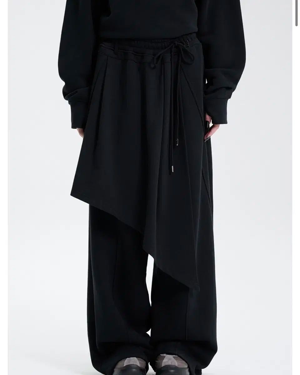 TREEMINGBIRD レイヤード ラブ スウェット パンツ ブラック