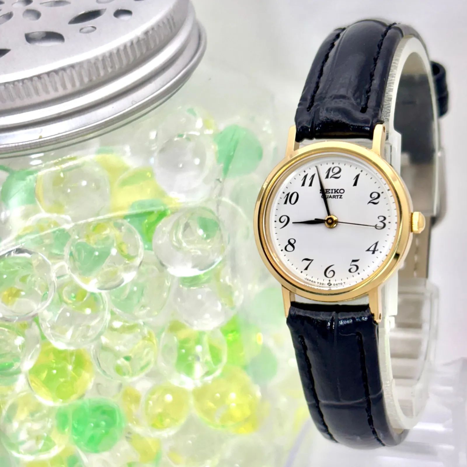 電池 SEIKO セイコー レディース 腕時計 ゴールド 7321-0100 514377 ベルト