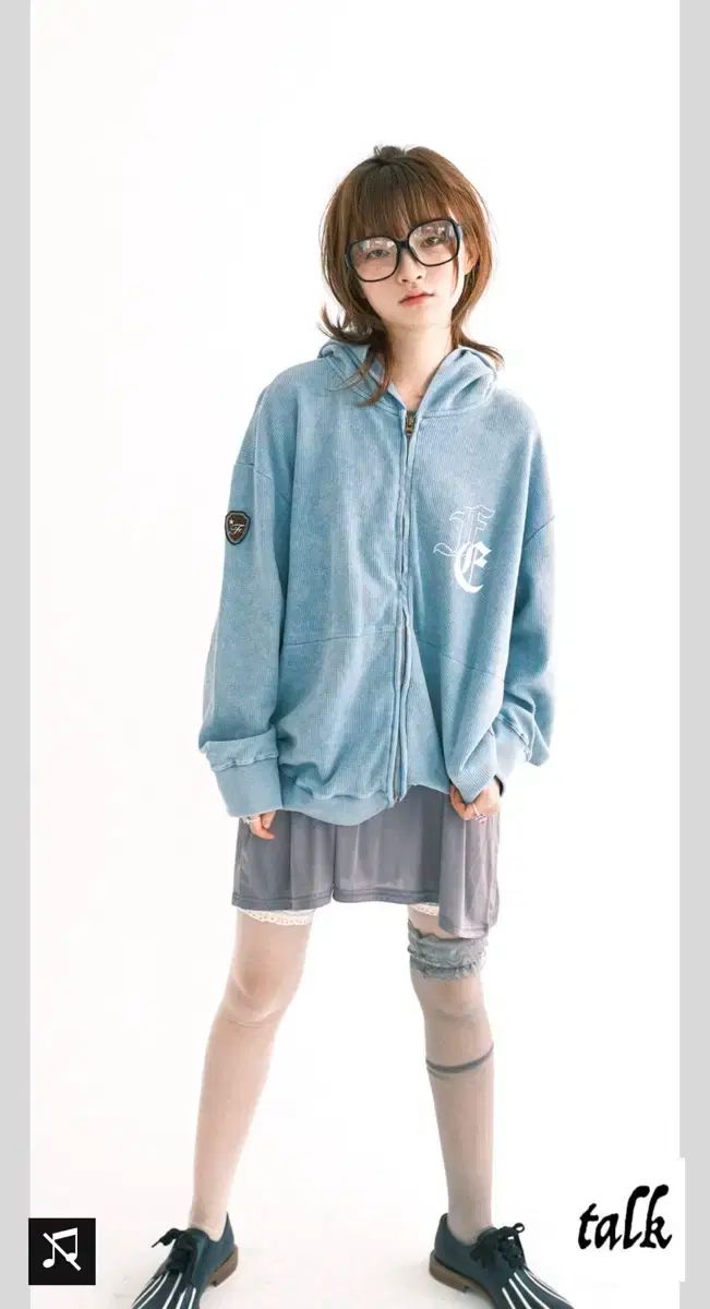 ショップフェアリー ワッフル フードジップアップ washing waffle zip-up