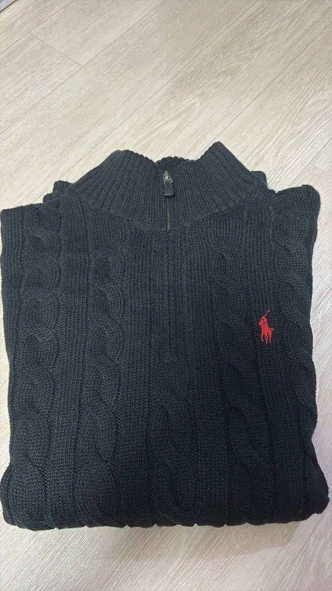 POLO RALPH LAUREN ポロラルフローレン ケーブル編み ハーフジップ ニット ブラック サイズ XL