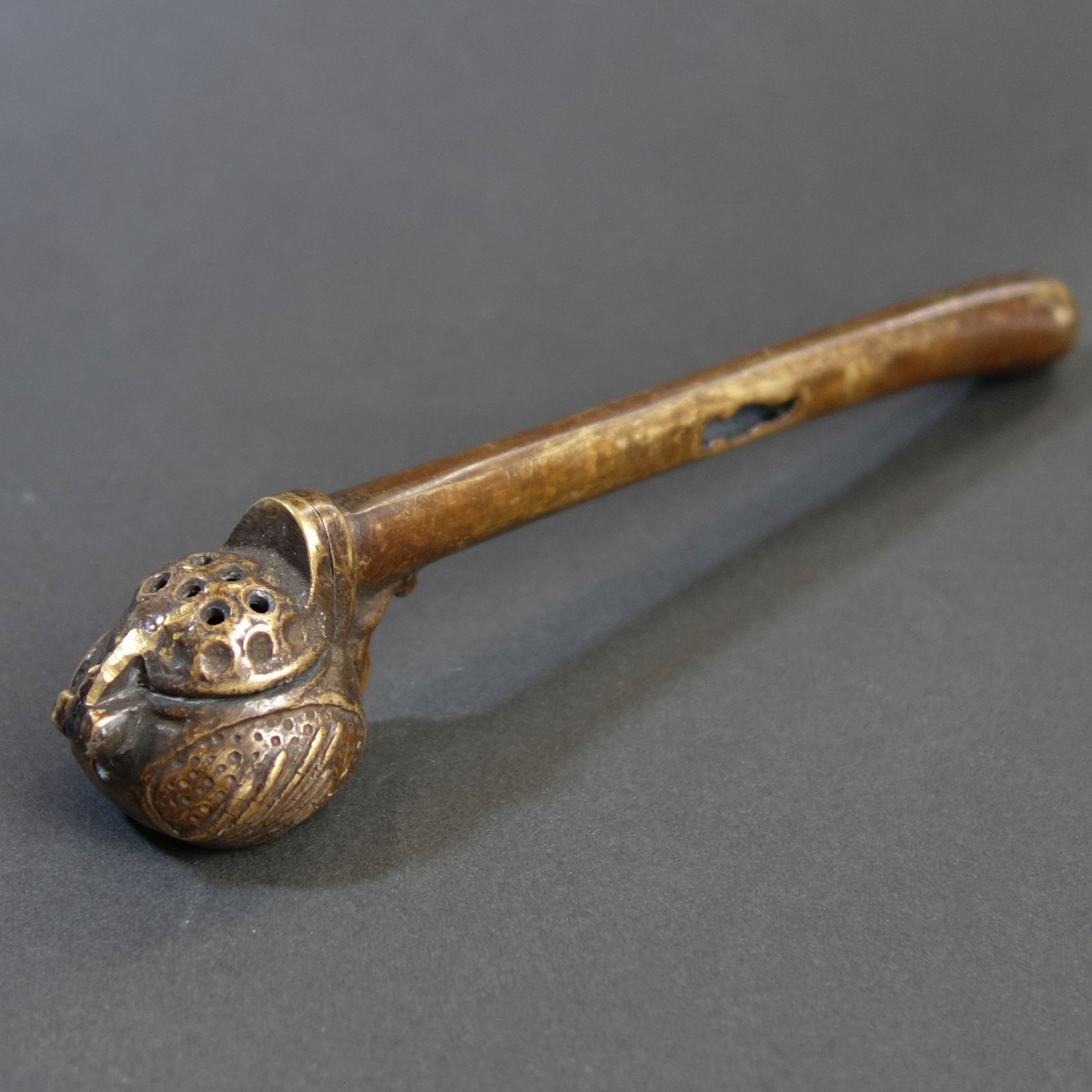 矢立 【 真鍮製 装飾 矢立 4点 】書道具 骨董 古美術 アンティーク