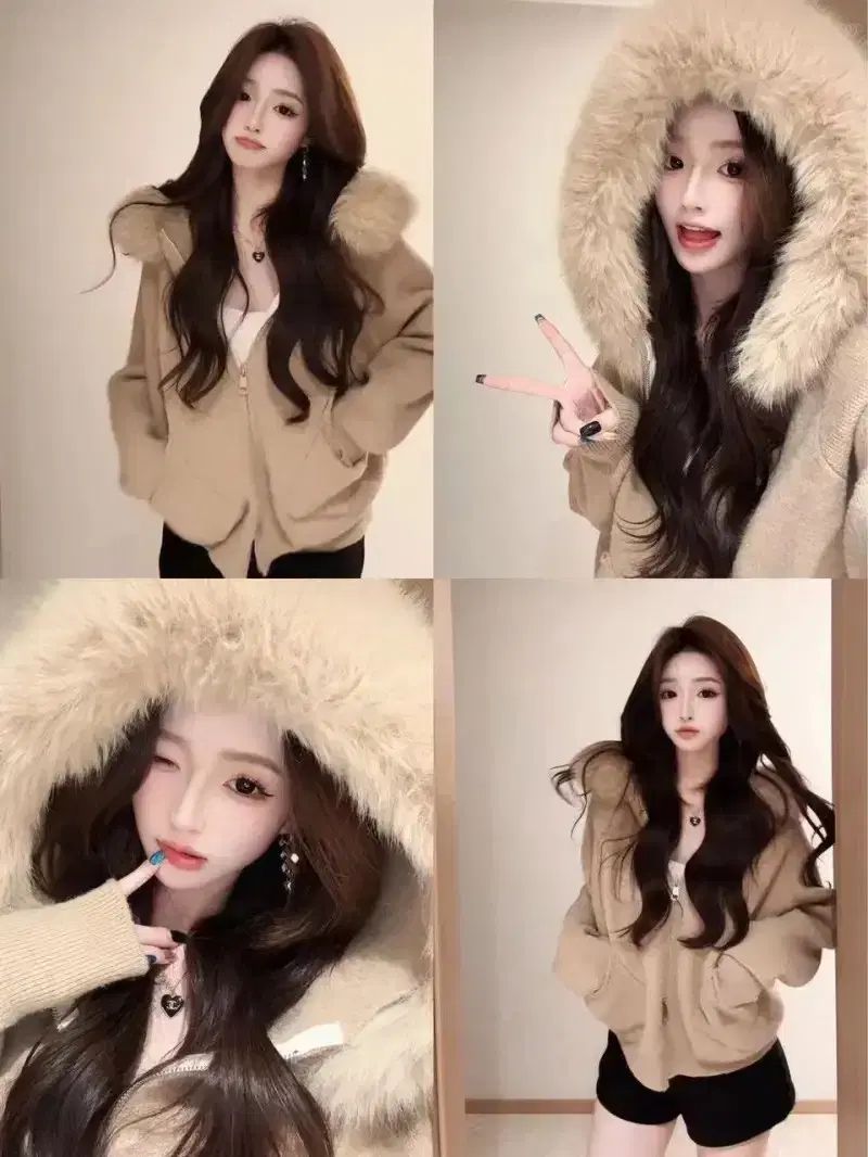 ファー フード ジップアップ アウター