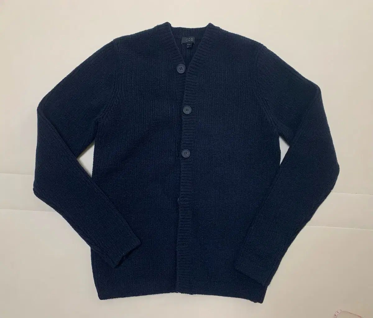 S COS ティック ウール Vネック カーディガン