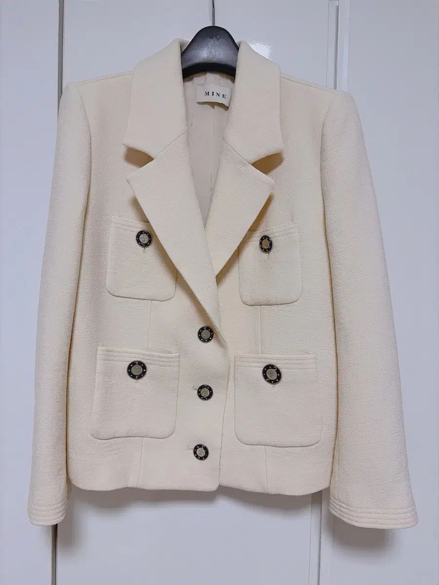 ハンサム マイン アイボリー ツイード ジャケット