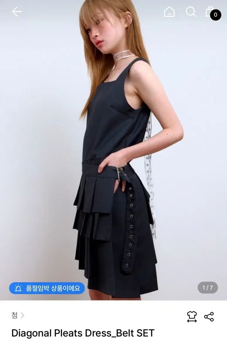 CHeOM 첨 ONE PIECE Diagonal Pleats Dress