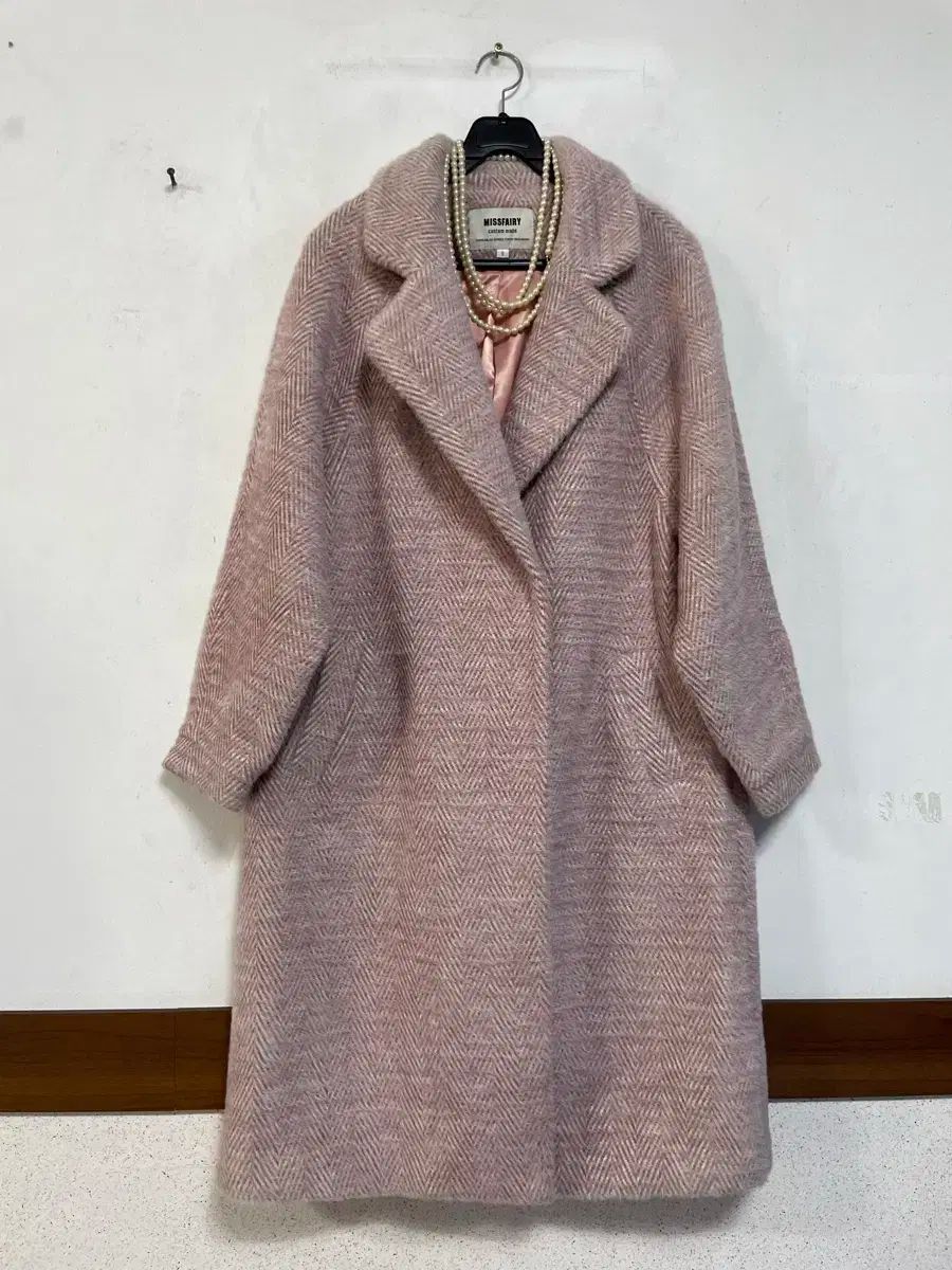 N5738 ヘリンボーン ロング コート ブークレ