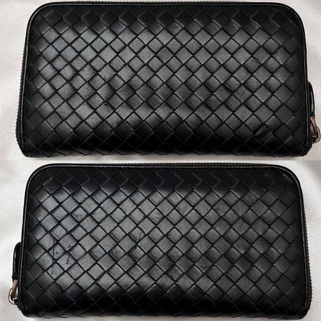 ボッテガヴェネタ 長財布 ラウンドジップ バイ ブラック×ホワイト