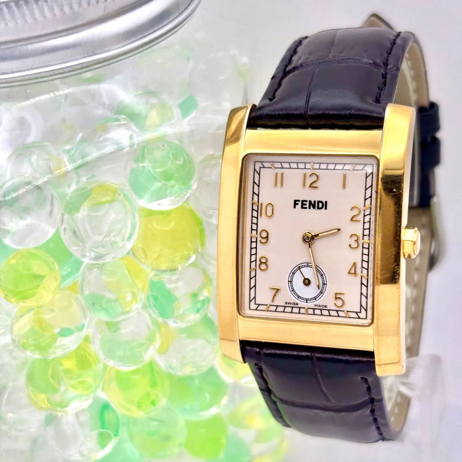 電池 FENDI フェンディ 7000G スモールセコンド ゴールド メンズ 腕時計 ベルト