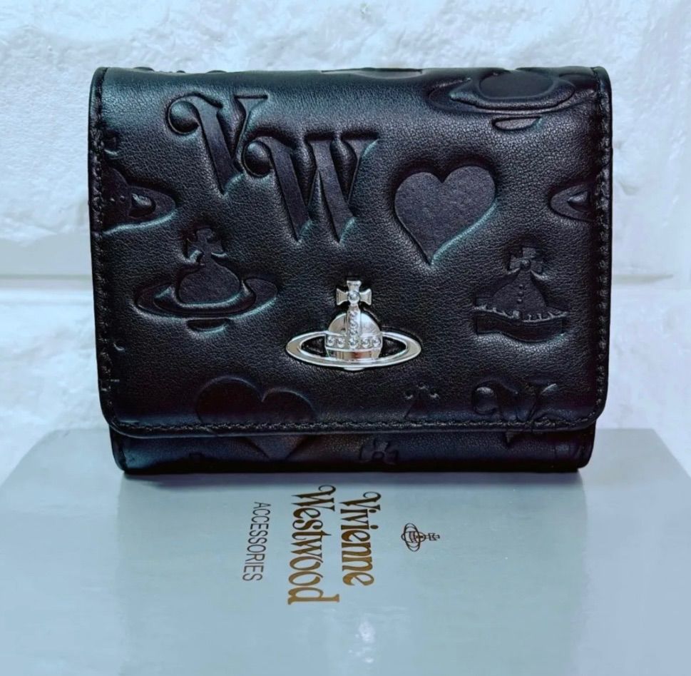 新作‎登場?ショッパー付】Vivienne Westwood 3つ折り財布 ブラック