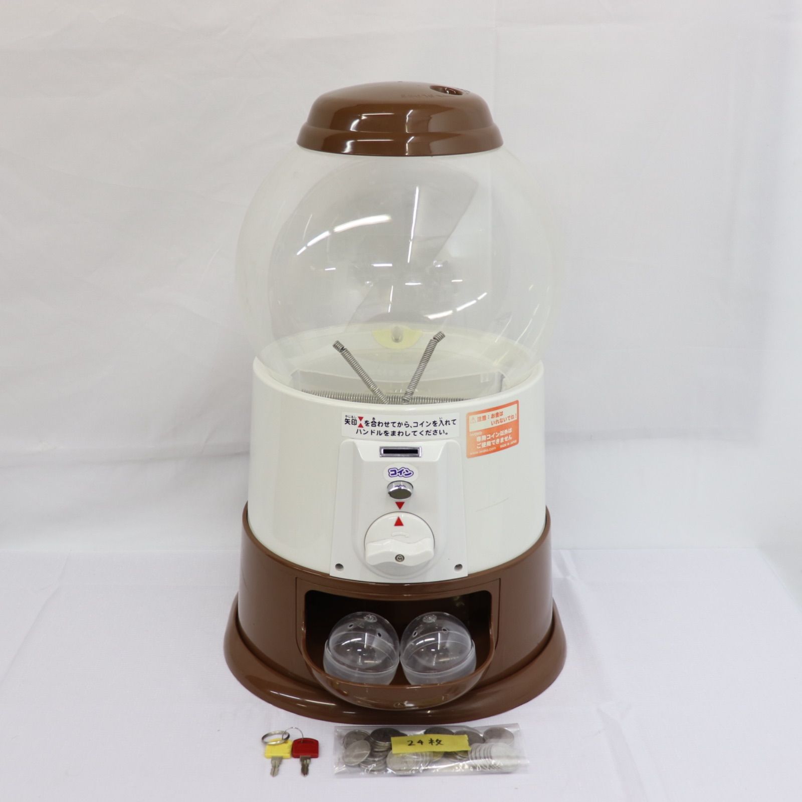 動作 済 プチコロ ガチャマシーン ブラウン コイン40枚 鍵付 トイマシン ガチャガチャ イベント ラクル業務館