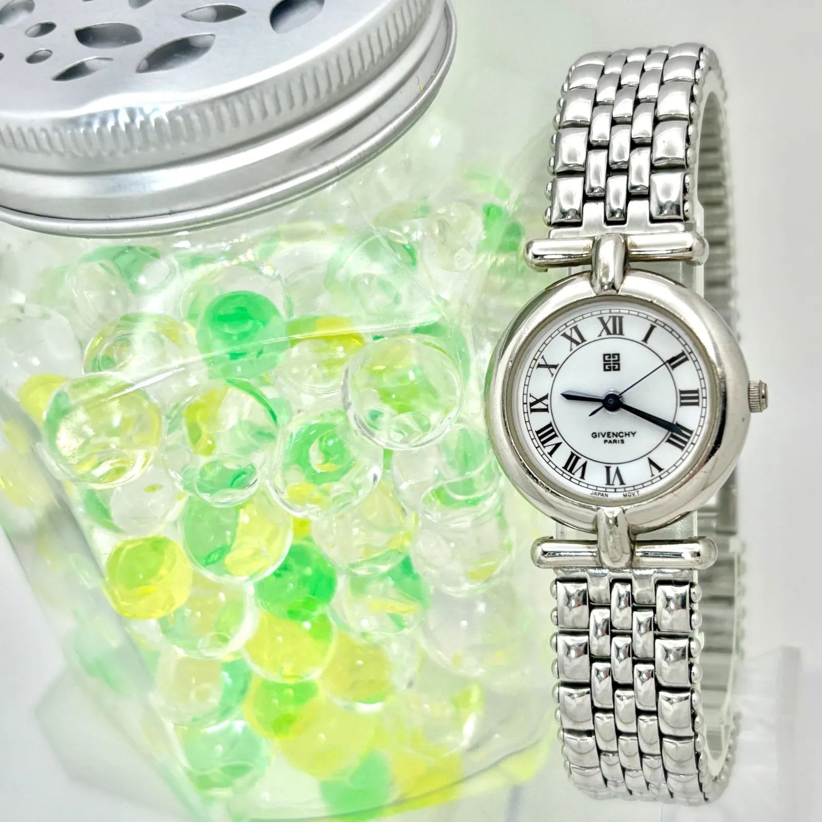 電池 GIVENCHY ジバンシー レディース 腕時計 シルバー ローマン 純正ベルト