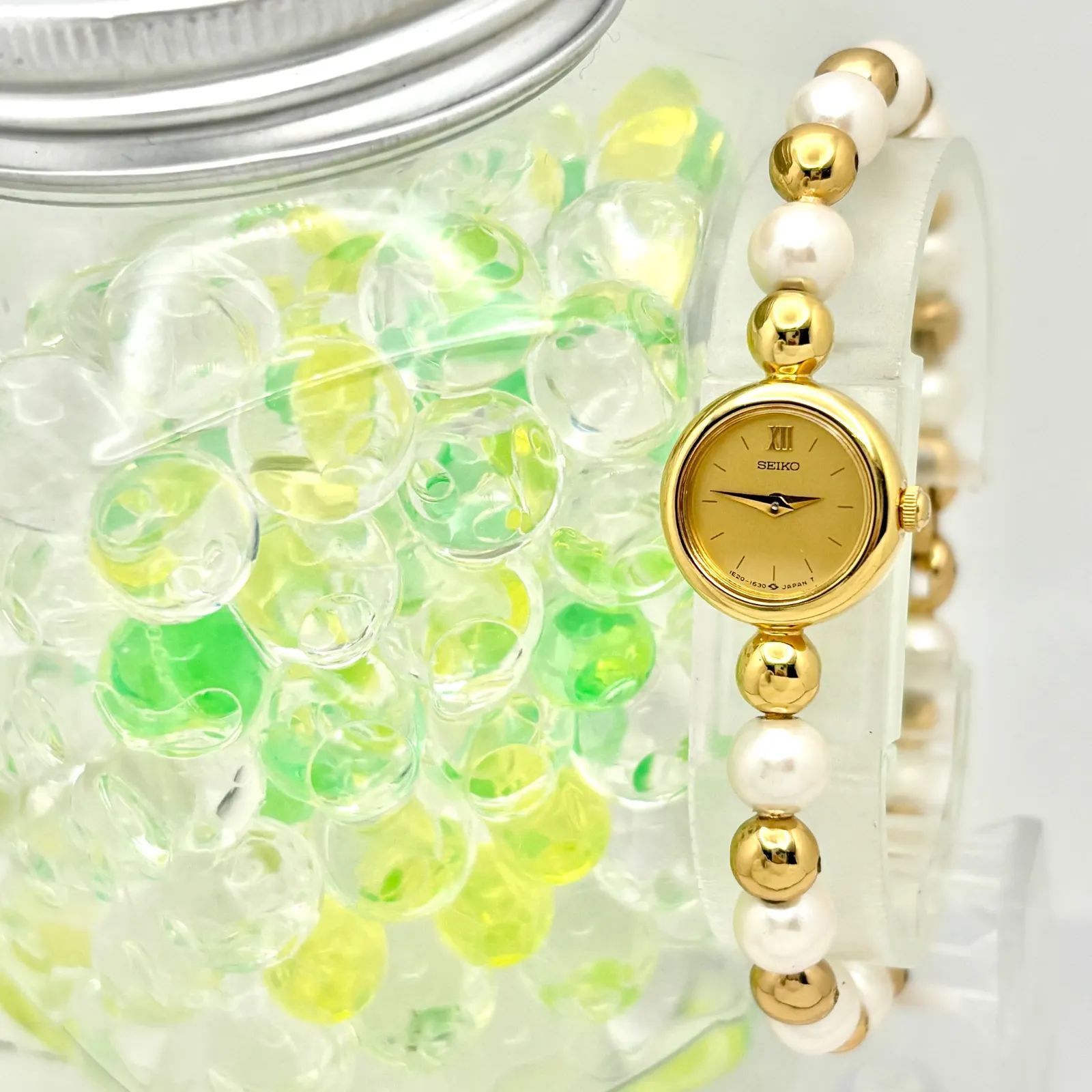 電池 SEIKO セイコー パール レディース 腕時計 ゴールド 1E20-0490 6N8606