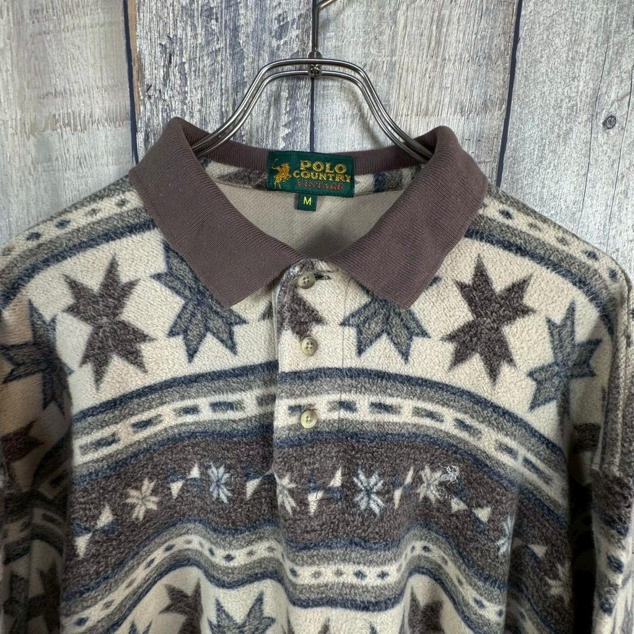 OLD POLO COUNTRY VINTAGE ポロカントリー ビンテージ ネイティブ柄 襟 