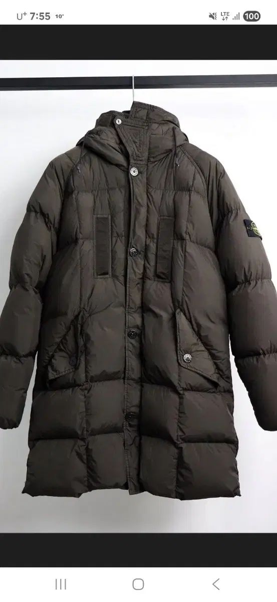 STONE ISLAND ストーンアイランド 19FW クリンクルレップス ダウンジャケット ロング丈 A級 DARK BROWN 色 Lサイズ