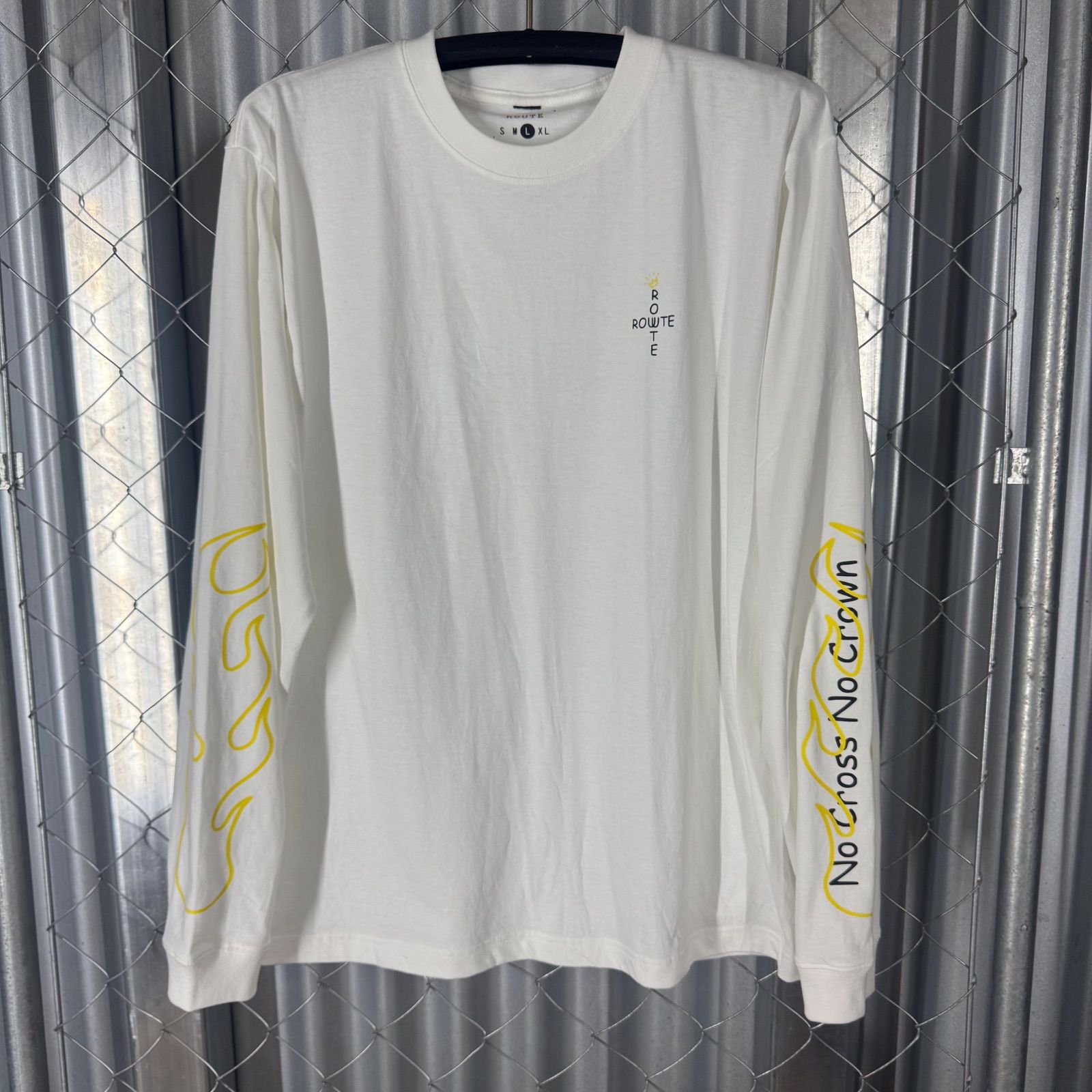 ROUTE Cross Long Sleeve Tシャツ White X Black